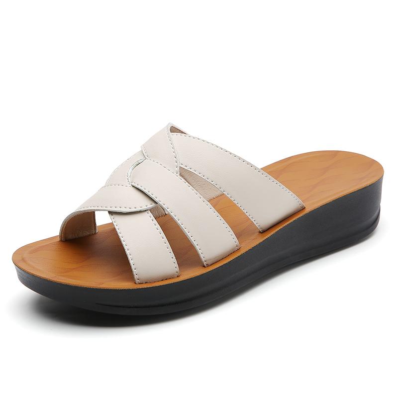 Большие летние женские нескользящие и износостойкие модные сандалии на толстой подошве, размеры 35–43, женские тапочки, обувь для мам