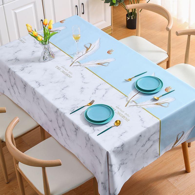 Высококачественная скатерть в скандинавском стиле, водонепроницаемая и маслостойкая скатерть из ПВХ, чайная ткань, прямоугольный простой узор, цветочная уличная походная ткань