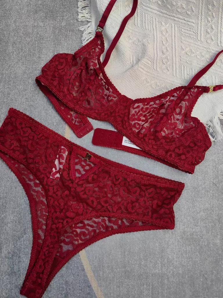 Сексуальное жаккардовое кружевное нижнее белье Французское ультратонкое прозрачное маленькое нижнее белье для большой груди с защитой от провисания, бюстгальтер большого размера с покрытием