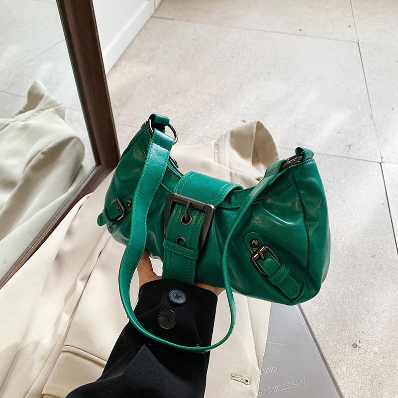 Stylish Versatile Solid Color Shoulder Bag With Unique Crescent Shape For Daily Use