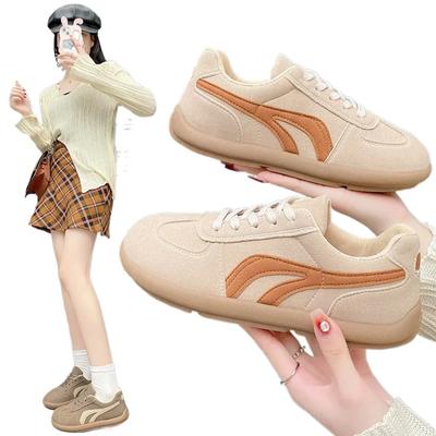 2024 Новые бежевые хаки коричневые модные трендовые женские повседневные туфли в студенческом стиле удобные туфли на плоской подошве повседневная спортивная обувь для активного отдыха