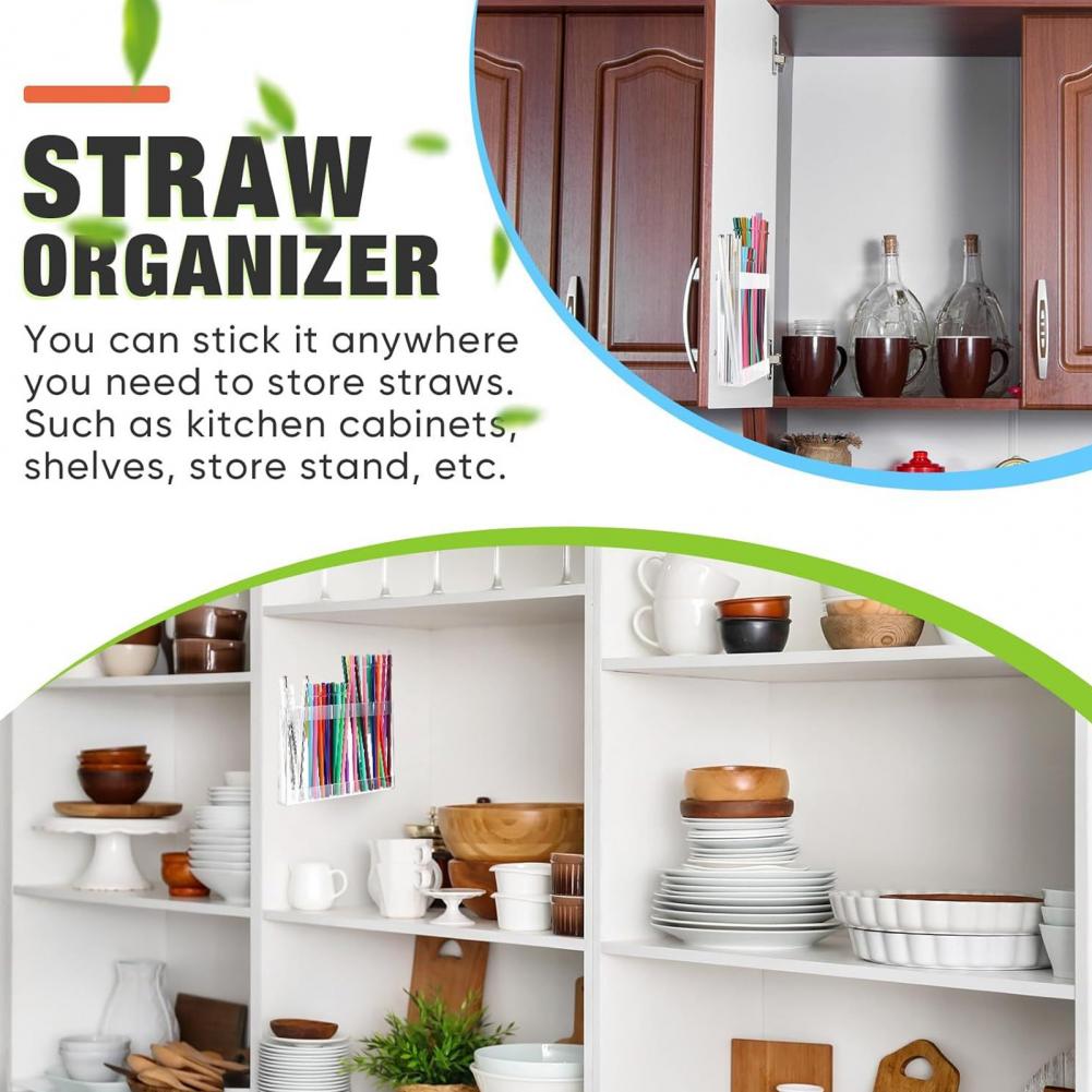 Acrylic Straw Display Stand Countertop Straw Rack Transparent Acrylic Straw Holder with Reusable Tumbler Organizer