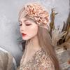 Spring and Summer Sweet Big Flower Headgear Retro Pullover Hat Female Dancing Confinement White Hair Headgear Travel Headscarf Hat