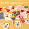 Education Puzzle Early Wooden Play Food Toys Children Fruit Skewer Gift Fun