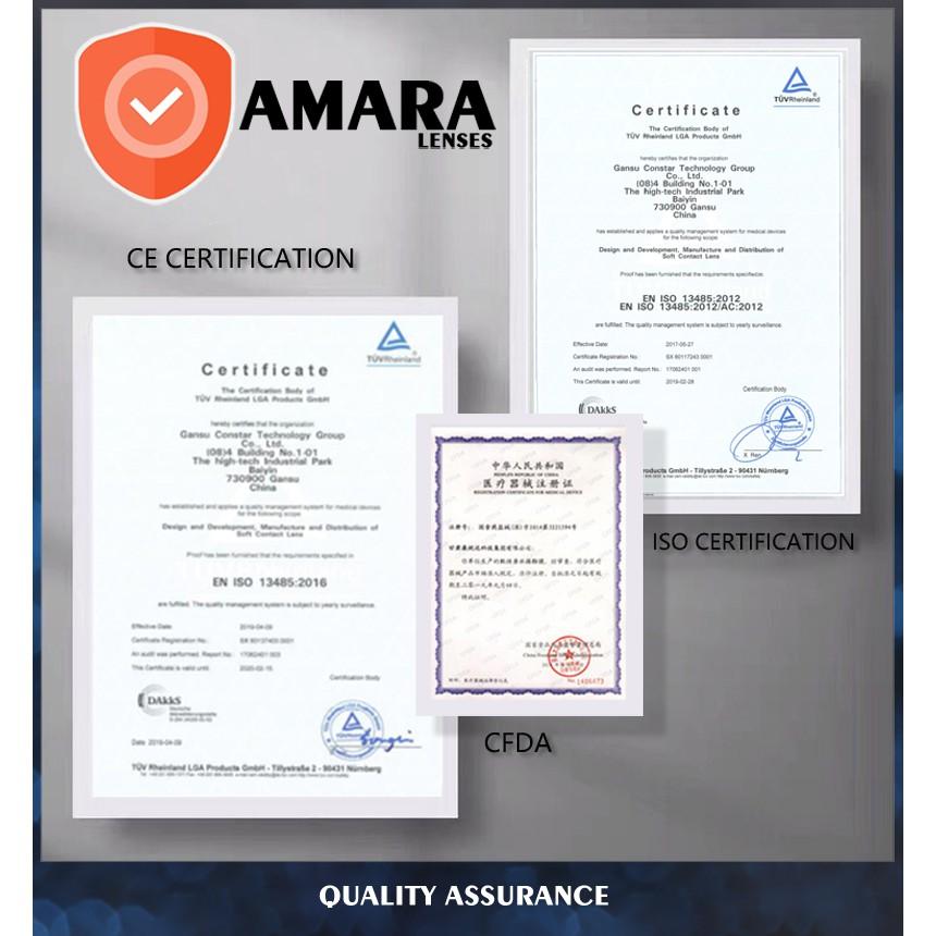 AMARA LENSES 1 Pair 3TONE Soft Color Contact Lens Natural Looking Contactlens Eye Cosmetic Lenses