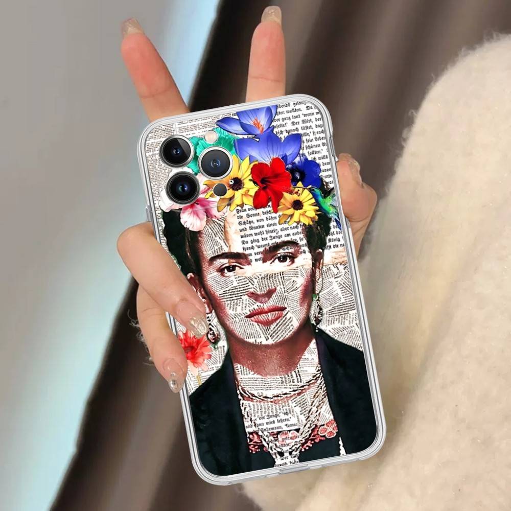 Fashion F-Frida K-KahlosS Phone Case For IPhone 17 16 15 14 13 11 12 Pro Max 16 Plus Transparent