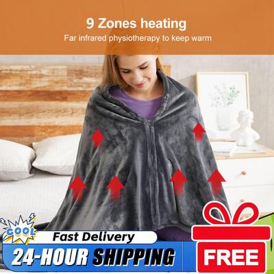USB Одеяло с подогревом Электрическая шаль с подогревом 3 уровня нагрева Носимое одеяло с подогревом Коралловый вельвет Грелка для тела Одеяло с быстрым нагревом