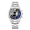 Gd282 Men's Quartz Steel Belt Watch Holiday Calendar Business Casual Blue Glass Logo Print Available Characters)