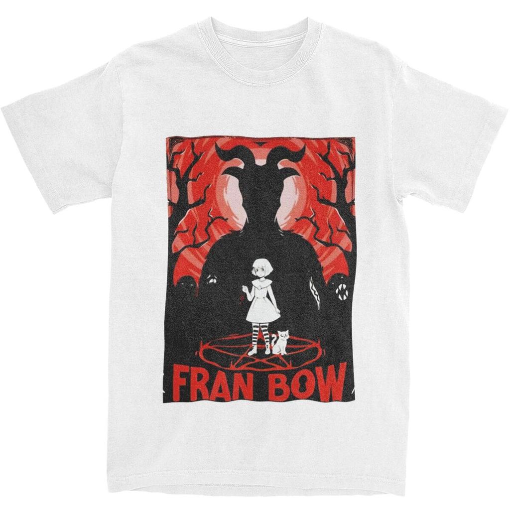 Винтажная футболка Новинка Fran Bow 100% Хлопок Футболки Играющий Геймер Хип-хоп Футболка для Унисекс Эстетичный Топ с Короткой Рукавой Футболки