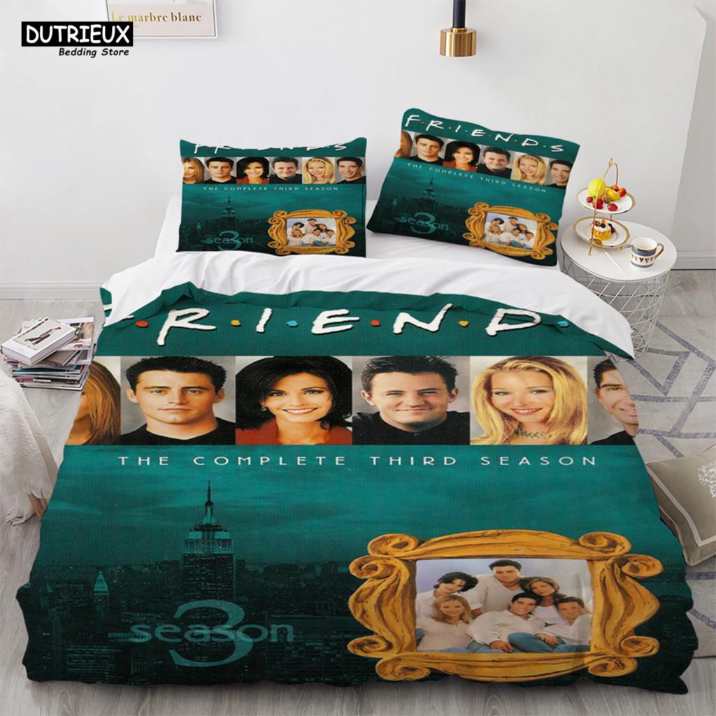 Новые друзья комплекты пододеяльник с наволочкой Twin Full Queen King Double Single Size пододеяльник для женщин взрослых подростков комплект постельного белья