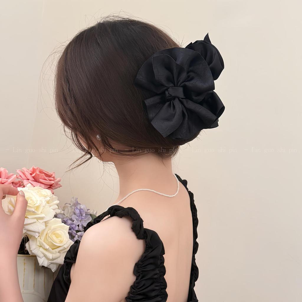 Большая атласная заколка для волос с бантом — высококачественный корейский стиль для женщин
