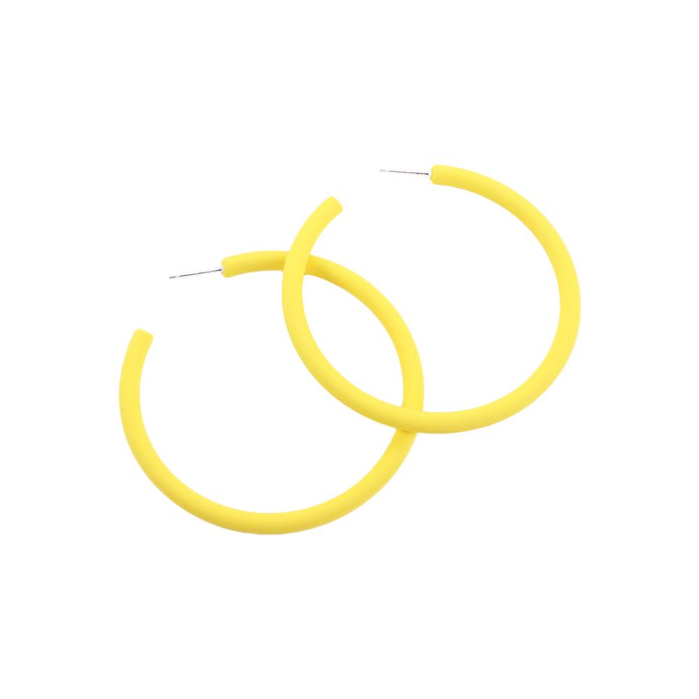 Ladies Candy Color Round Simple Personality C-shaped Women Jewelry Hoop Earrings Round Earrings