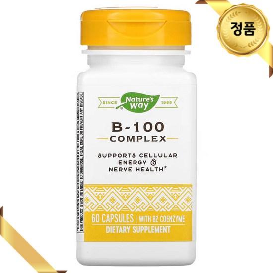 Nature's Way Vitamin B Complex 60 Capsules Coenzyme Q10 Biotin Folic Acid Inositol Pantothenic Acid Choline, 60 Tablets, 1 unit,Korean Health Food