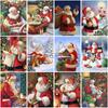 5d DIY Алмазная картина Санта-Клаус, вышивка крестом, рукоделие, полная круглая дрель, Рождественский подарок, домашний декор, стразы, настенное искусство