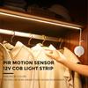 Лампа с автоматическим включением и выключением, беспроводной датчик движения PIR, светодиодная лента, 12 В, COB, лента для DIY, кухни, рождественская подсветка, украшение