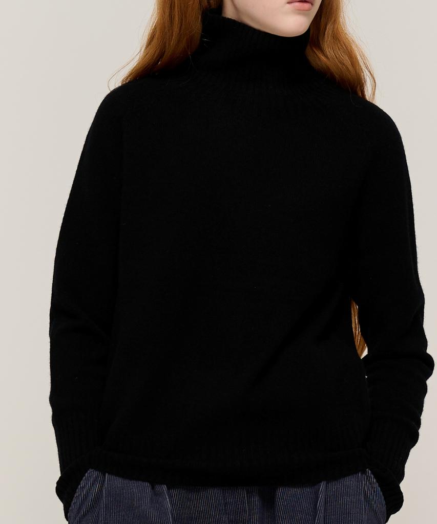 CARGOBROS FOR WOMAN Premium Wool Wholegarment High-Neck Knit (Black)