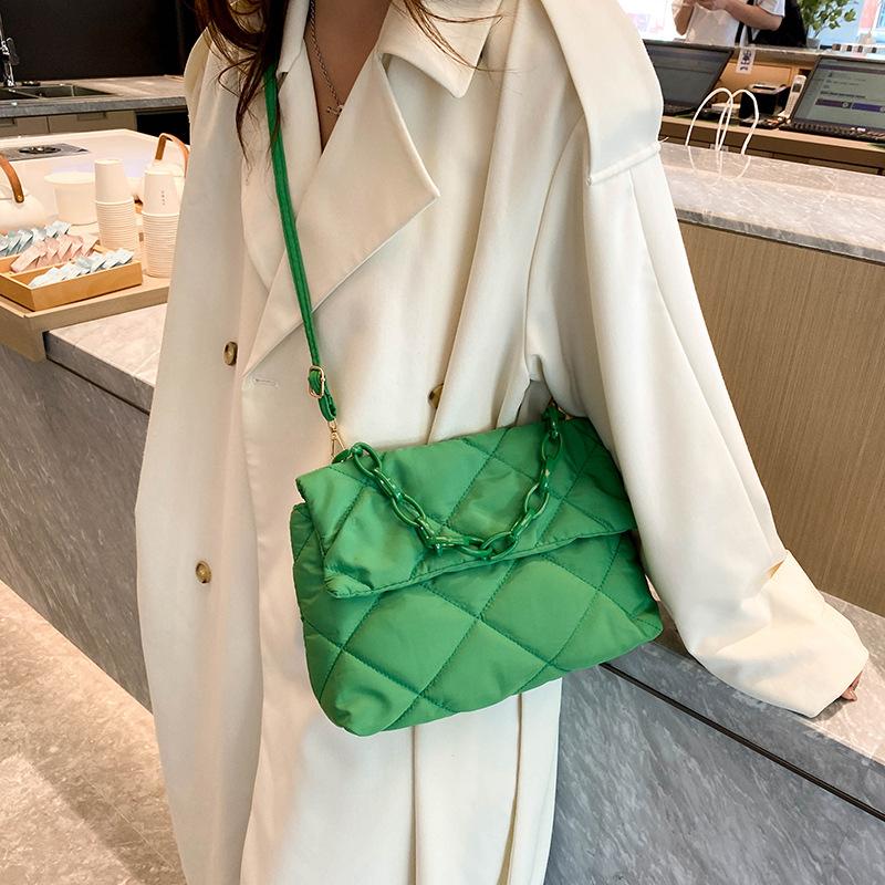 Yogodlns Квадратные сумки через плечо большой вместимости, повседневные женские сумки с цепочкой, модные стеганые универсальные зимние простые сумки для покупок для девочек