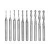 10pcs Ball Nose End Mill CNC Router Bits Shank Spiral Upcut 2 Flute Solid Carbide Cutter Milling Tool for PCB Acrylic Plastic Wood Aluminum