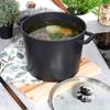 Granite High Pot with Glass Lid 7.6L 25cm