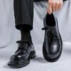 2024 молодежная платформа британская черная обувь с большим носком модная круглая платформа повседневная модная обувь 44332-R