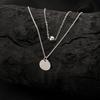 Cold Style Necklace for Women's Clavicle Chain Double-layer Round Brand Pendant Temperament Simple Design Versatile