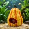 Resin Shrimp Shelter Pumpkin Aquarium Hideout, Halloween Fish Tank Decoration, Jack-O-Lantern Hideout Hide Cave for Betta Aquatic Pet