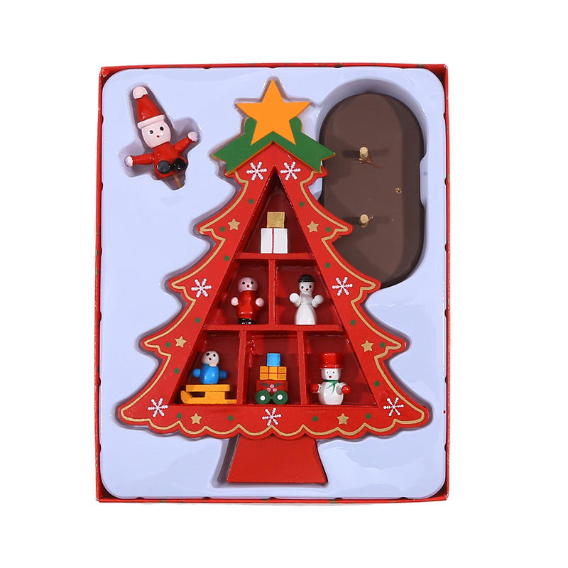 Mini Wood Christmas Tree Decoration Gift Cute Home Desktop Office Decor Party DIY Gift New-Year Children Present