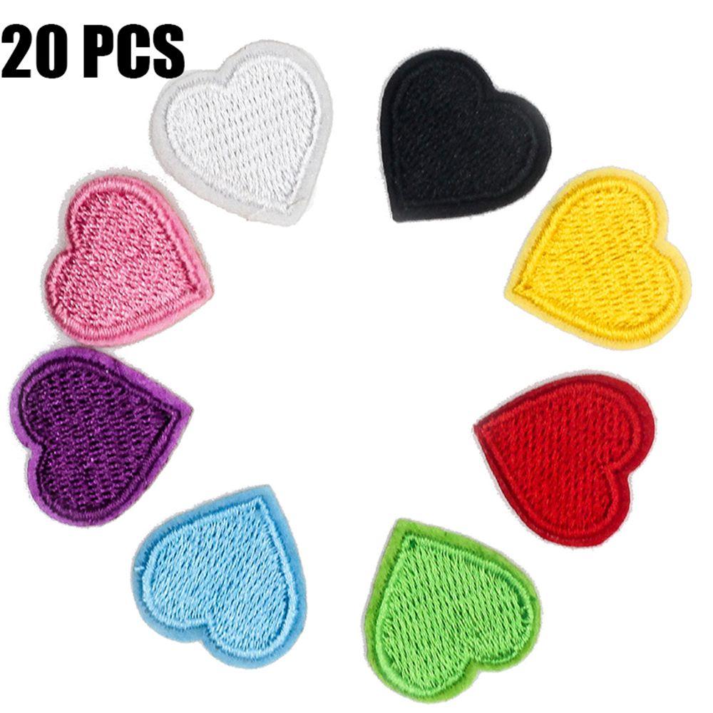20pcs/lot Iron On Love Heart Patches Badge Appliques Clothes Sticker