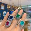 Jewelry Color Treasure Popular Retro Ring Temperament Jewelry Ring Main Stone 10 * 12