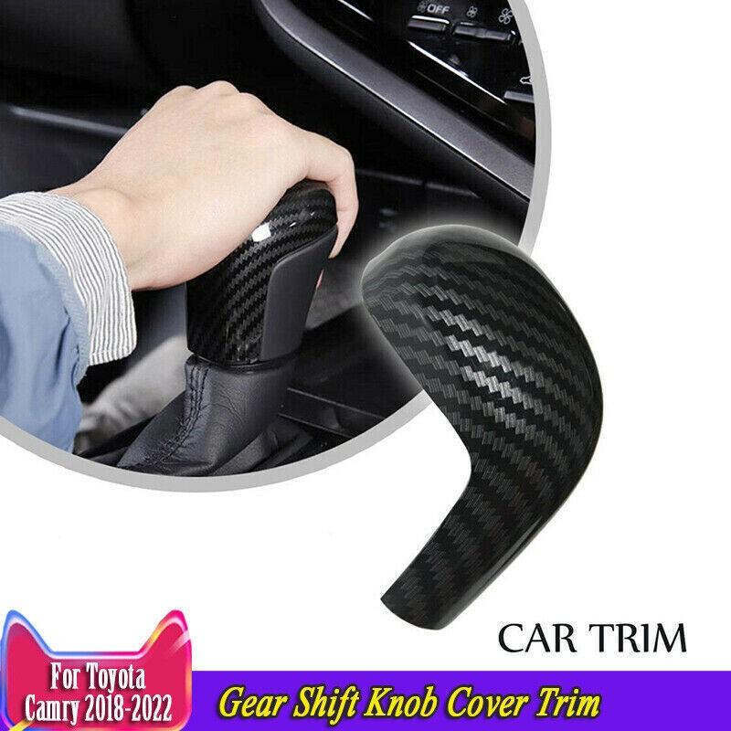 Carbon Fiber Style ABS Gear Shift Knob Cover Trim Fit For Toyota Camry 2018-2023