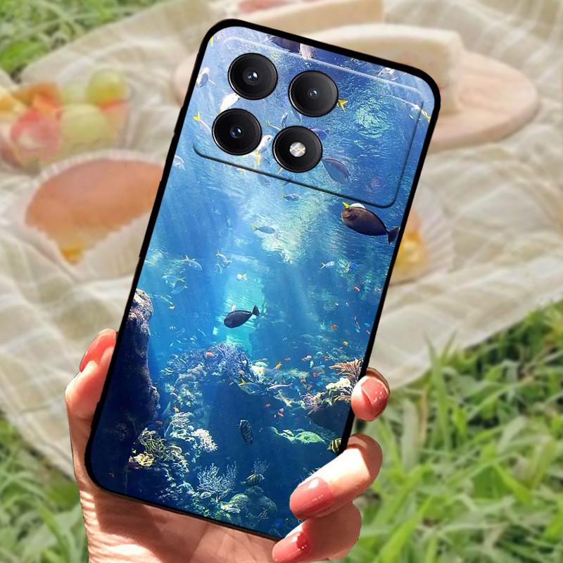 For Xiaomi Poco X6 Case Cover Poco X 6 X6 Pro 5G Silicone Soft Marble Black Bumper Funda Coque for Xiaomi Poco X6 Pro Protective