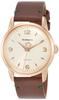 Часы ERUDITO из нержавеющей стали, золотого цвета слоновой кости, кожа, автоматический завод, 38 мм, обычные импортные, коричневые [Orobianco] (Покрытие розой) OR0073-1 Мужской