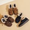 Women's Non-Slip Moccasin Shoes Snow Boots Warm Winter Warm Short Boots for Women Outdoor Fur Lined Faux Suede Fuzzy Fleece Lining Walking Shoes