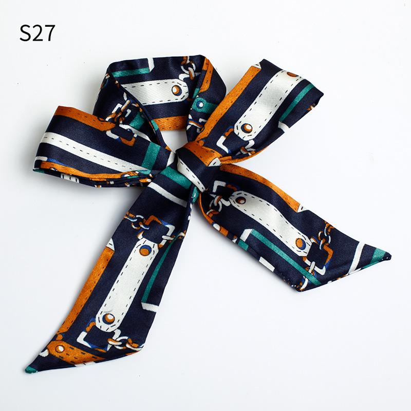 Good Ties Ribbon Small Scarves Silk Spring and Summer Long Scarves Girls Thin Narrow 4cm*85cm Hair Band Bundled