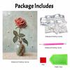Набор для DIY-рисования жемчугом без рамки Дизайн Красная роза в вазе 3D Блестящее жемчужное искусство Холст Расслабляющее рукоделие для декора стены современного дома Арт-подарок