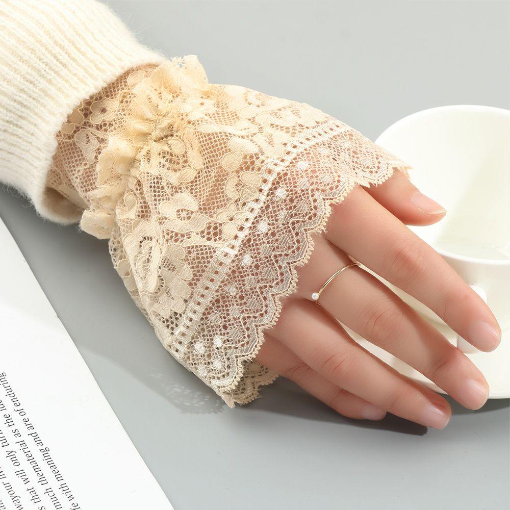 Decorative Gloves Arm Cover Lace Cuffs Ruffles Elbow Sleeve Fake Sleeve Detachable Sleeve Cuffs