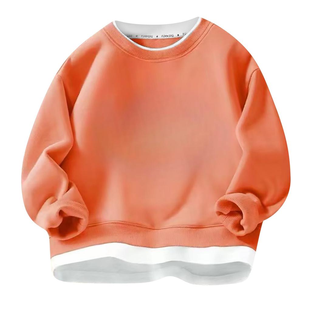 Толстовка с капюшоном из флиса для мальчиков и девочек, осенне-зимняя, средняя, детская, однотонная, теплая одежда, детский флисовый топ с капюшоном