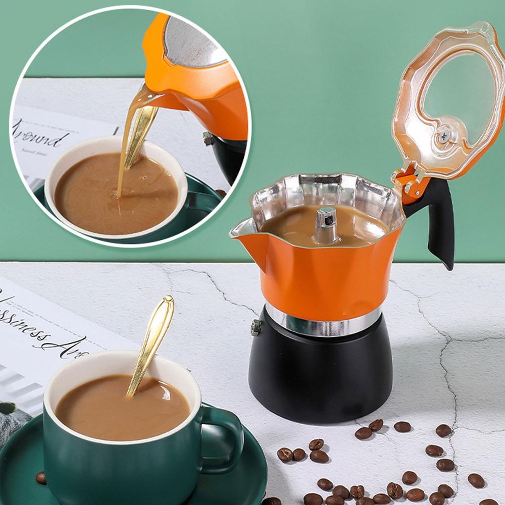 Double Color Coffee Maker Aluminum Moka Coffee Maker Stovetop Espresso Maker  Espresso Brewing