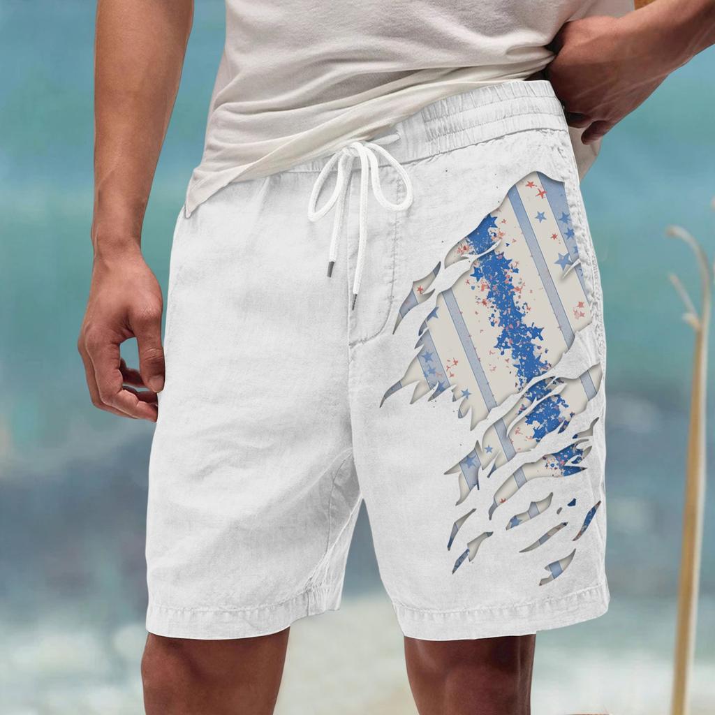 Мужские летние большие повседневные свободные спортивные брюки пляжные шорты