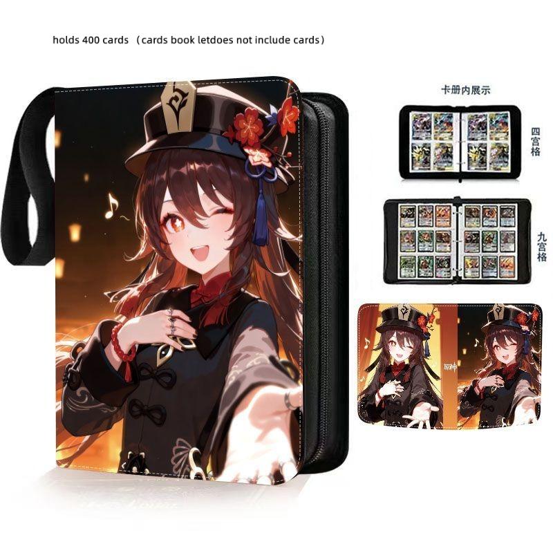 400900 шт. Альбом-книга для карточек Аниме Genshin Impact Коллекционные карточки Застежка-молния Игровые карты Солнечный Звездный Разведчик Держатель-папка Подарки для детей Игрушки