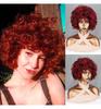 MISS WIG Коричневый смешанный золотой короткий вьющийся парик, африканские кудри, женский большой парик в рулонах, повседневный косплей, синтетический парик из высокотемпературного волокна