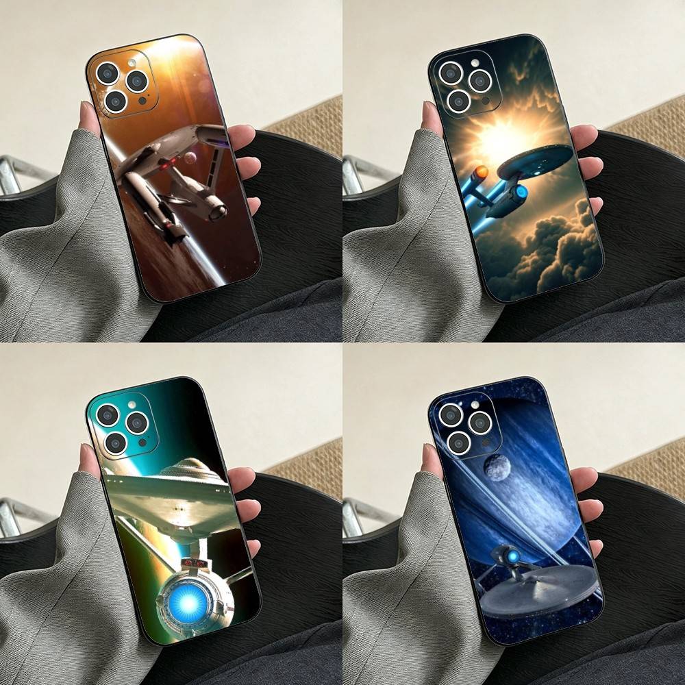 S-Звездный путь Корабли Чехол для телефона Для iPhone 17, 16,15,14,13,12,11 Plus,Pro Max, Другие Мягкий Черный Чехол