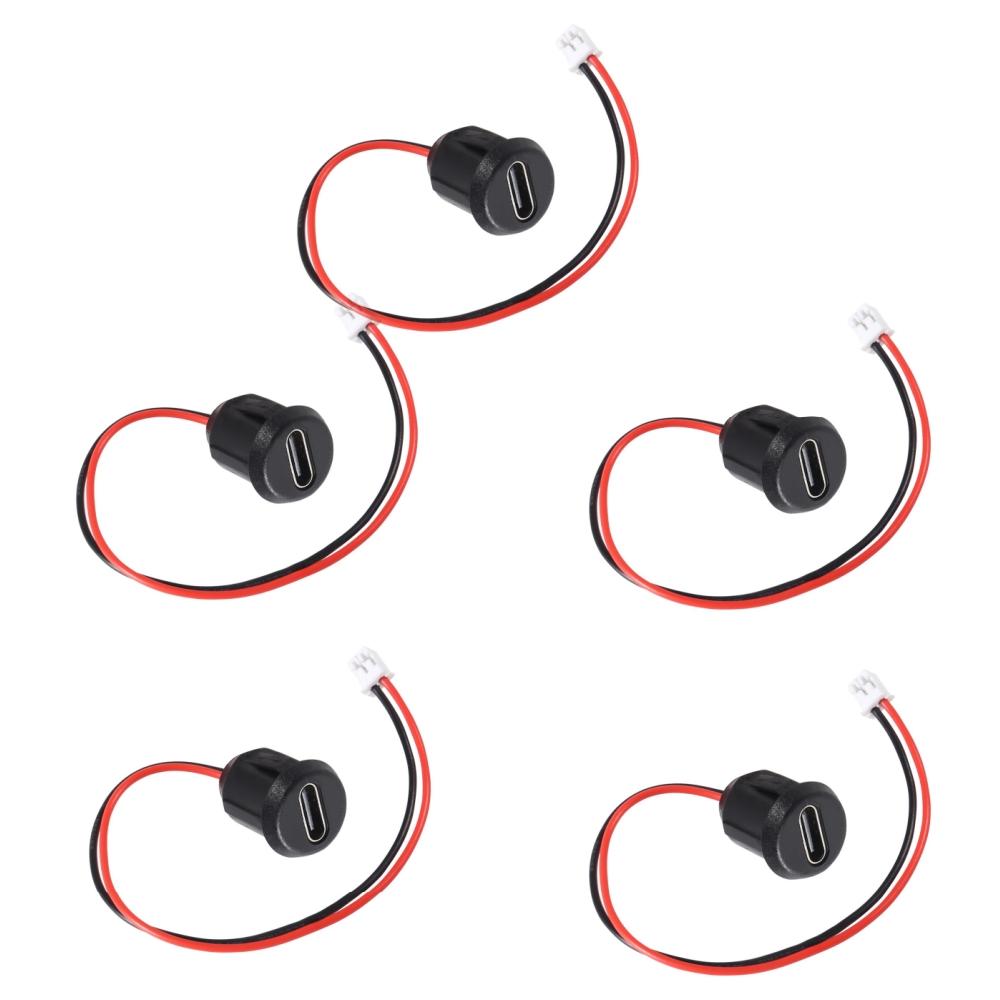 5/10 шт. Разъем Type-C гнездовой для корпуса 2-контактный прямой обжимной USB гнездовой для корпуса разъем C гнездо порт для зарядки с фиксатором для карты USB-C