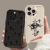 Роскошный черный чехол с принтом креста для Samsung Galaxy S25 Ultra S24 Plus S23 FE S22 S21 S20 A55 A54 Ударопрочный мягкий чехол Funda