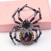 Retro Black Diamond Spider Brooch Personalized Diamond-Encrusted Alloy Pin Creative Fashion Versatile Accessories