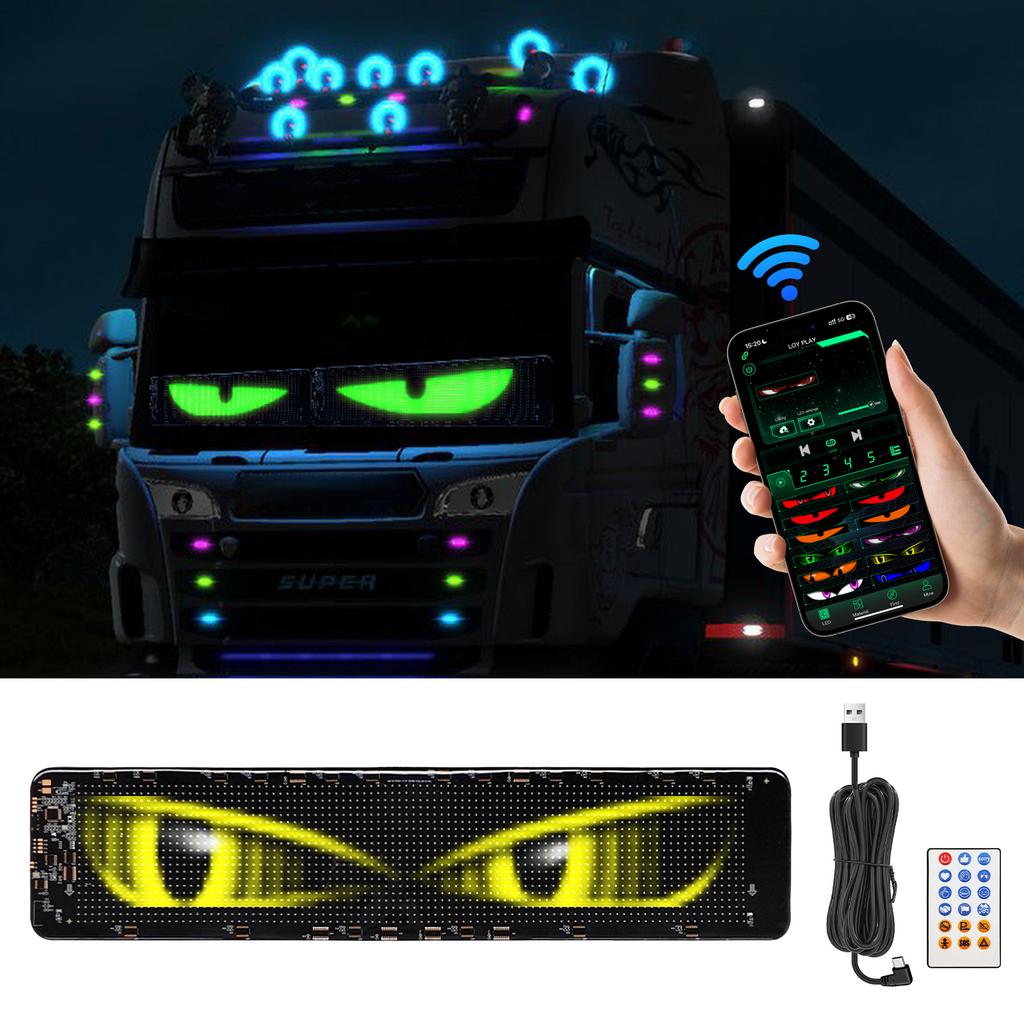 RGB LED Car Sign Animation LED Matrix Pixel Panel DIY Programmable Bluetooth-compatible App Control LED Flexible Display Light
