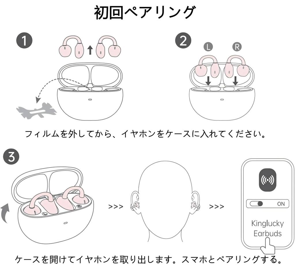 Kinglucky Ear Cuff Sound Wireless Open at 4g Earphones "Improved Quality" Earphones, Ultra-Lightweight