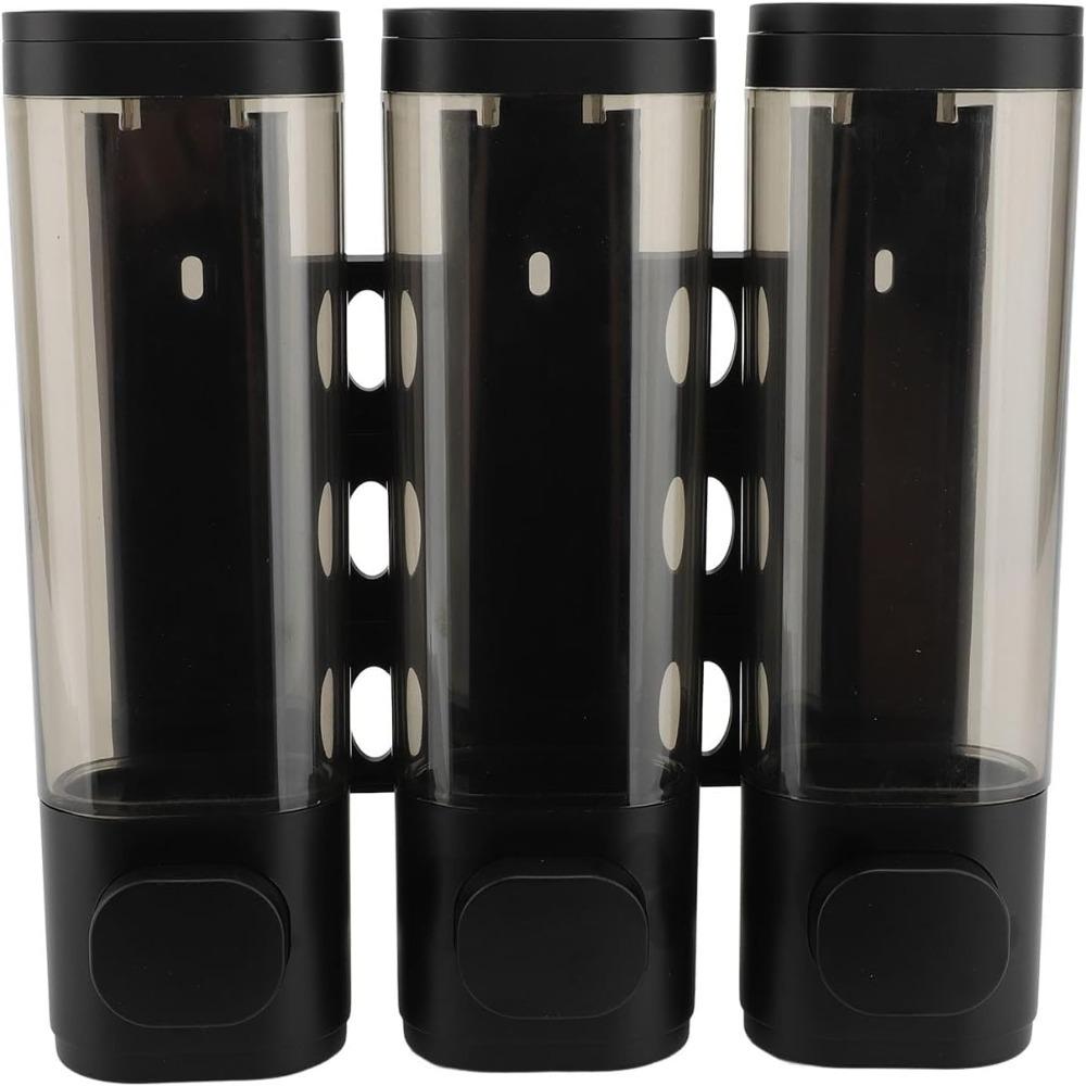 300ml Container Shampoo Conditioner Dispenser No Drill 3 Chamber Dispenser For Hotel
