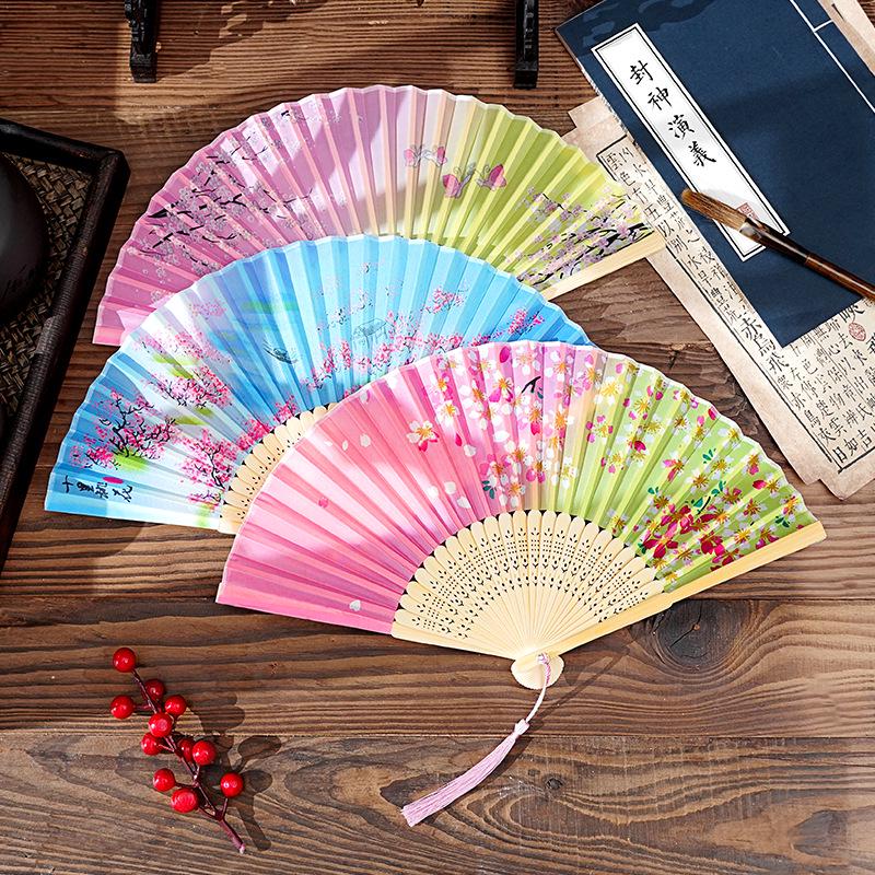 Традиционный китайский складной веер для женщин и детей - Портативный, маленький, идеально подходит для ханьфу, ципао, танцев и использования летом