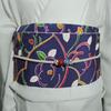 Used Pure silk, beautiful, kimono remake, half-width obi, lined, Mikawa obi core, long half-width obi, one-of-a-kind item